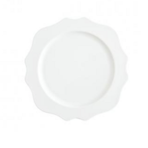 White Scalloped-Edge Dinner Plate rental San Antonio, TX