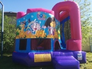 Pink Bounce House Combo with Dora Panel rental San Antonio, TX