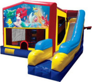 Bounce House Combo with Little Mermaid Panel rental Houston, TX
